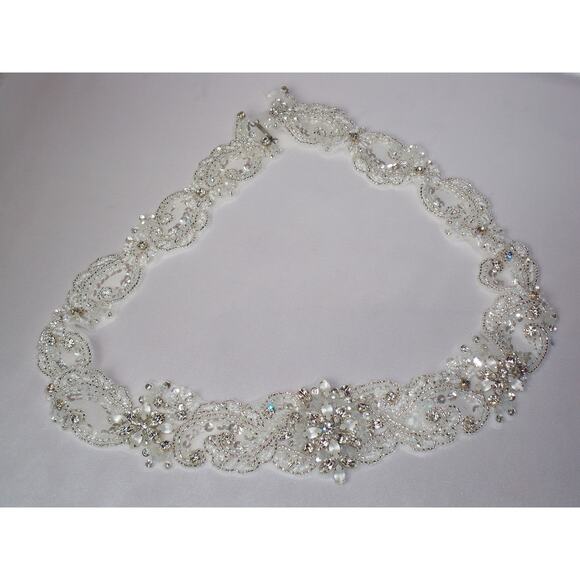 Beaded bridal rhinestone belt, bridal dress belt, wedding bridalbeaded sash